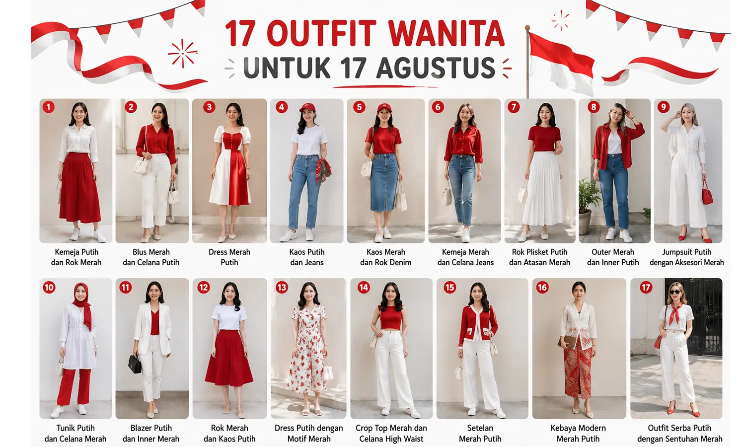 17 Outfit Wanita untuk 17 Agustus, Simpel tapi Tetap Stylish