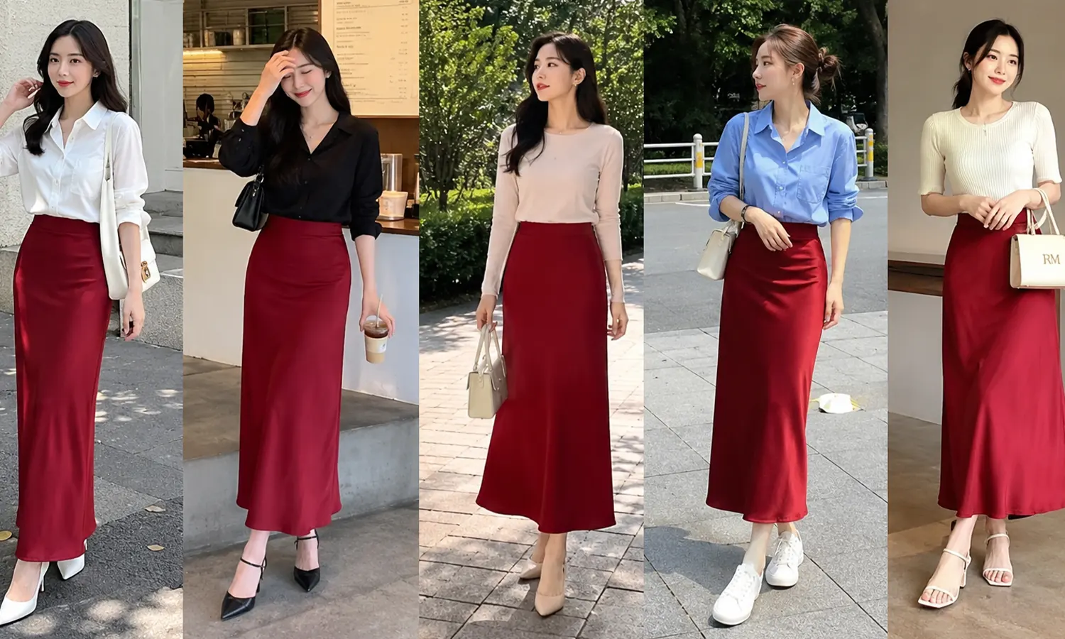 Padupadan Rok Span Merah dengan Warna Apa? Ini 12 Ide Baju yang Stylish